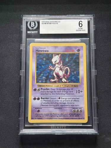 Mewtwo (Shadowless) graded BGS 6 for sale on eBay
