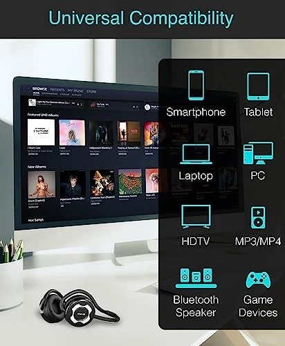 Auriculares estéreo Kinivo BTH220 Bluetooth - Soporta transmisión inalámbrica de música Foto 2 de 4