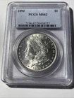 1890 MORGAN DOLLAR PCGS MS62 Light Blue Label