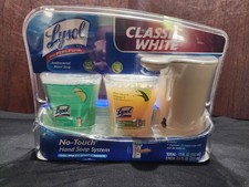 New Lysol No Touch Hand Soap System DISPENSER 2 Soaps Cucumber  Antibacterial