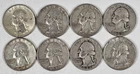1942-1961 Washington Silver Quarters Lot of 8 Various years 90% Free Shipping