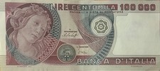 Italy 100000 Lire Banknote 1994 P-112 Collectible