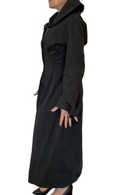 KENZO JUNGLE ロングコート ブラック Aライン ファスナー 黒 Kenzo Jungle Women's 38 Small Vintage 90'S Black Trench Coat