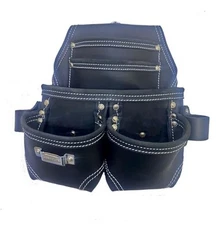 20-123 5 Pocket Heavy Duty Leather Tool Bag Black