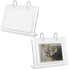 2 Pcs Desktop Mini Acrylic Photo Album Holds 68 Photos of 4x6Inch Tabletop Fl...