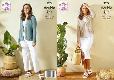 King Cole Muster Raglan Strickjacken gestrickt in Linendale DK 5992