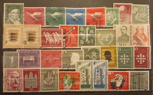Y011 - 1951/54 Germany BRD RFT - 32 Used Stamps