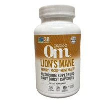 *READ* Lion's Mane 90 Veg Caps Om Mushrooms New Sealed Fast Shipping Exp 12/2025
