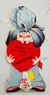 Vintage Valentine Card Flower Head Series Iris