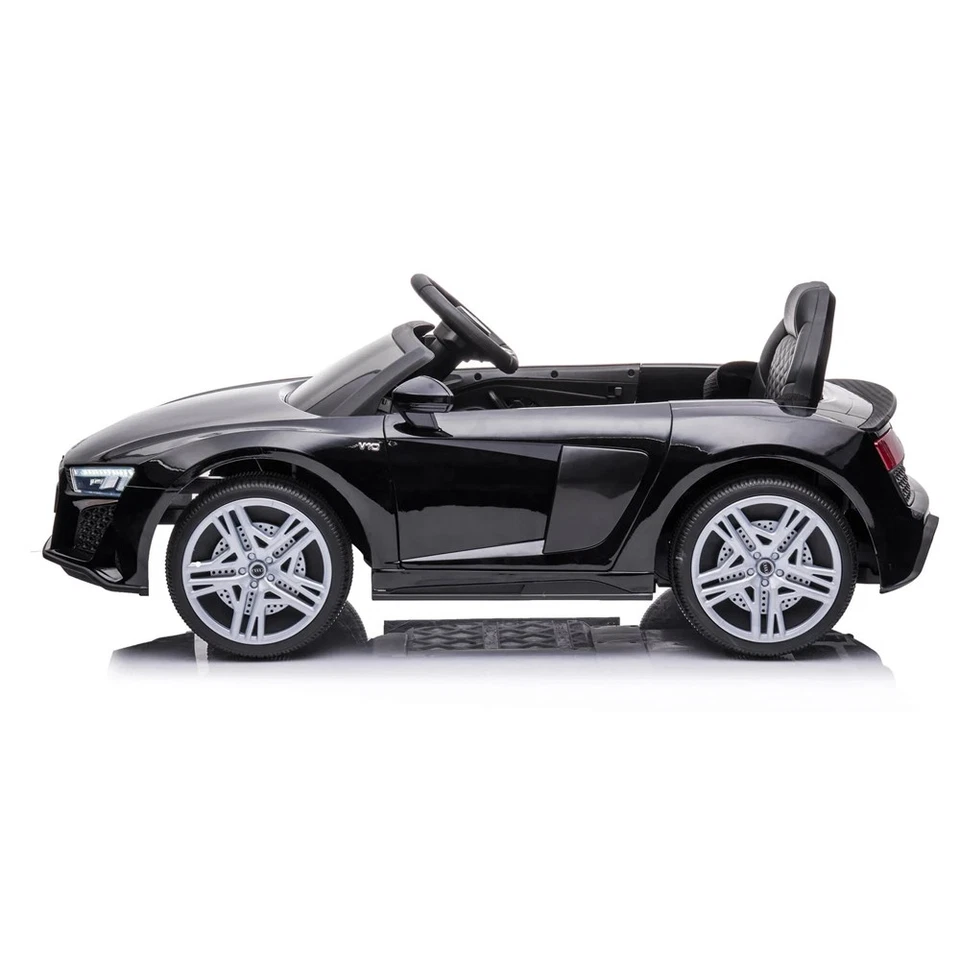 Macchina Elettrica 12V Audi R8 Sport Nero per Bambini Auto Telecomandata Luci LE - Immagine 2 di 4