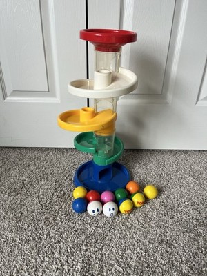 Rare VTG Tomy Ball Party Roll Around Tower Ball Run w/11 Balls - Baby Einstein
