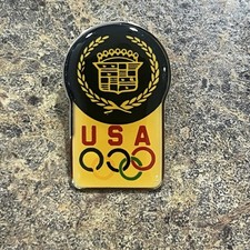 Vintage United States USA Olympics Cadillac Small Metal Pinback Pin Made In USA