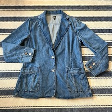 Lee Jeans Denim Blazer Jacket Sport Coat Women Size Medium