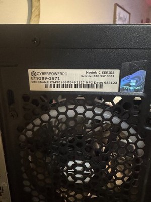 Cyber power pre build. 4060TI 16G of Ram. CPU Ryzen 7. 5700 model.