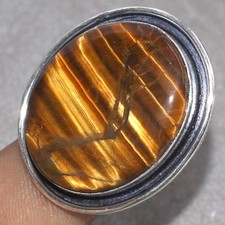 Tiger Eye 925 Silver Plated Handmade Ring US 8 Valentine Jewelry MJ