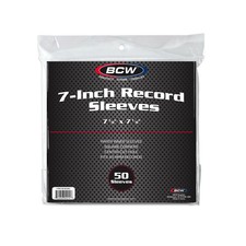 BCW 7-Inch Record Paper Inner Sleeves - Square Corners - with Hole - Black