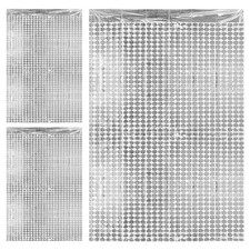 3Pcs Silver Shimmer Wall Backdrop, 3.3x6.6 Feet Square Feet, silver