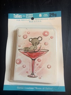 Mouse In Martini Tally Cards