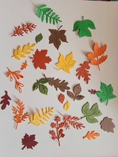 20pcs Assorted Leaves Fall Color Foliage Cardstock Die Cuts For Scrapbooking