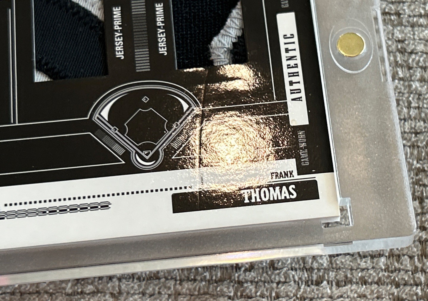 Frank Thomas 2005 Absolute TOTT Black Game Worn Used Jersey Patch Prime Dual /25 view 3