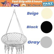 Black/Gray/Beige Hammock Swing Chair 400 Lbs Hammock Hanging Rope Chair  Garden