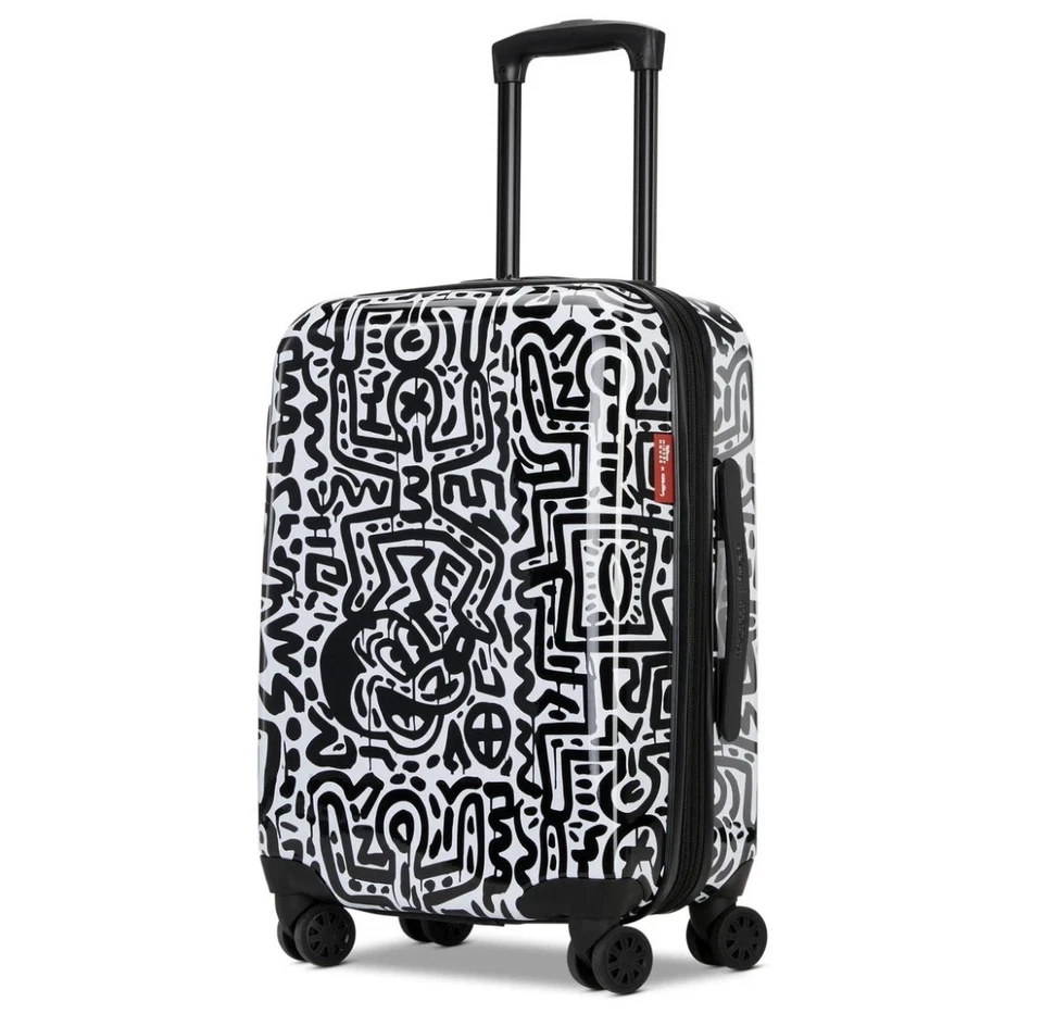 American Tourister Keith Haring Mickey Mouse Hardside Luggage Spinner 19" New - Image 2 of 4