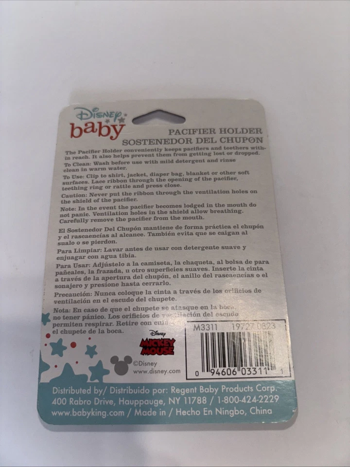 Porta Chupete Disney Baby Mouse - Nuevo - Azul Mickey Mouse Foto 2 de 2