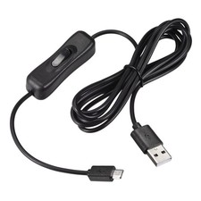 USB Cable with ON/OFF USB Switch Male to Micro USB Male 2M Black