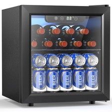 48 Can Beverage Refrigerator Mini Fridge Cooler Glass Door for Beer Soda or W...