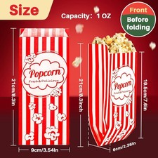 50 Pezzi Contenitori Di Popcorn,3 Colori Scatole Di Popcorn,Piccolo Sacchetti Carta Per Popcorn,Cestino Di Carta Per Popcorn,Porta Pop Corn In Cartone Per Festa Cinema Matrimoni Compleanno (Rosso - 11