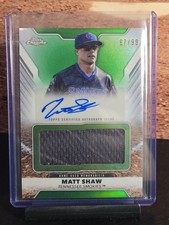 2025 Topps Pro Debut Matt Shaw PDJAR-MS Jumbo Relic Auto Green /99 Cubs READ