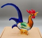 Vintage Glass Rooster Handmade Artisan Murano Style.