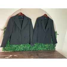 SHEIN Black Blazers Jacket Set Women's Business Casual Office Work Career