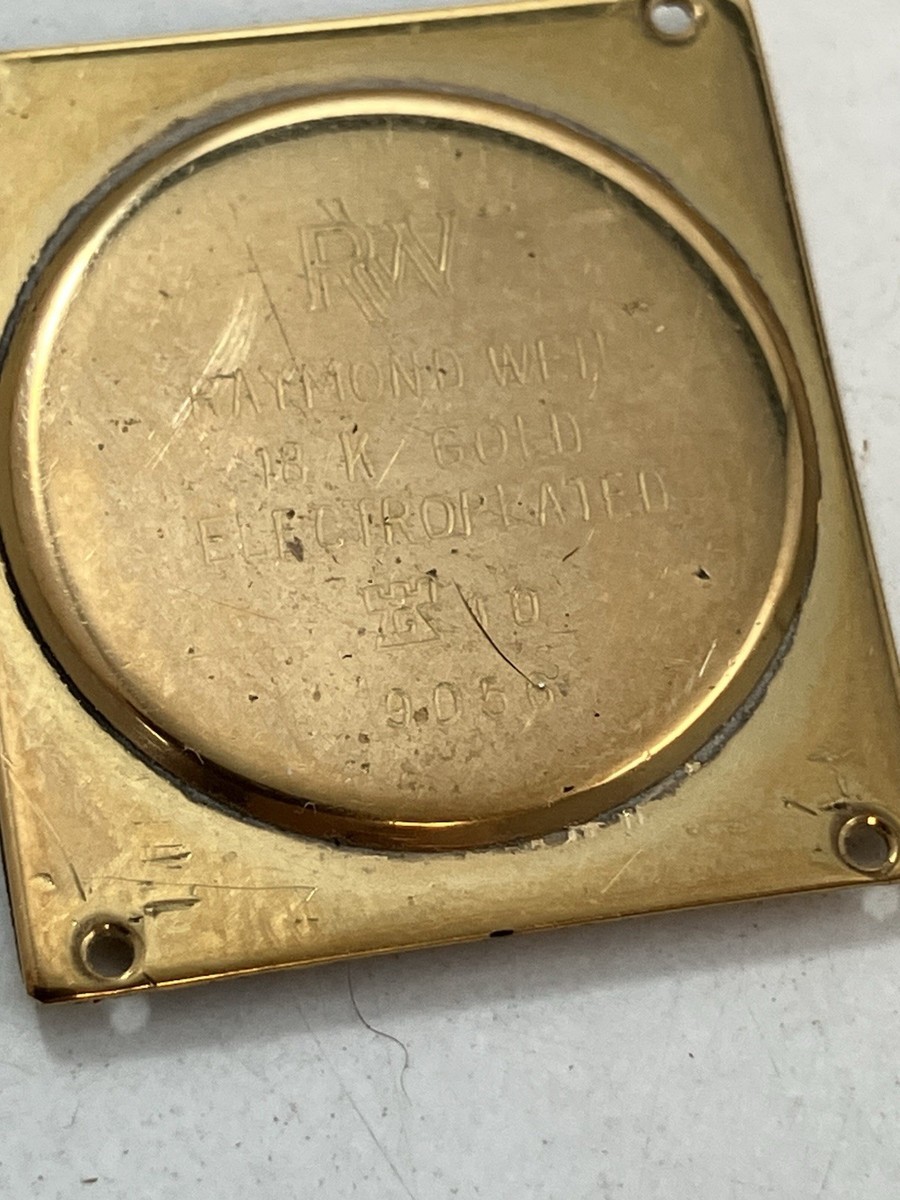 Raymond Weil 9056 18K Gold Electroplated Quartz Watch FOR PARTS