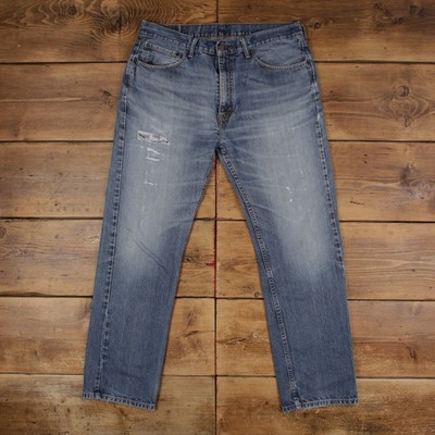 Levis 505 Jeans 36x32 Herren Blau 00s Regular Straight Light Stonewash Denim