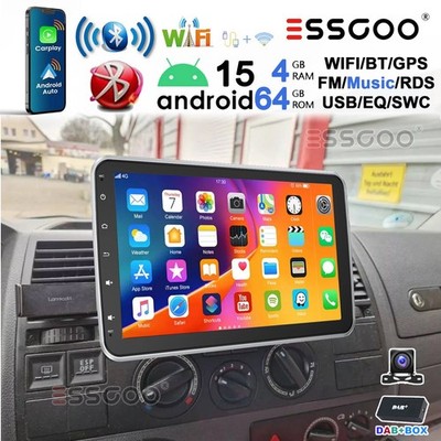 DAB+ 10.1'' Autoradio 360° Drehbar Bildschirm 1 DIN Carplay Android 15 4+64GB GPS