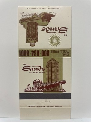 Sands Las Vegas Nevada Vintage 60er 70er Hotel Casino Gebäude Matchbook Cover