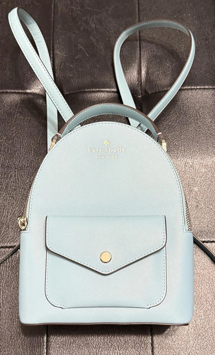 Kate Spade New York Blue Pebbled Leather Tassel Drawstring Backpack WKRU5521 Kate Spade New York Navy Blue Pebbled Leather Drawstring  main image 2