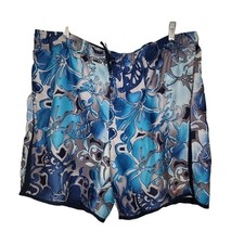 Nike Men's blue tropical print swim trunks shorts Size XL