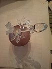 Vintage Perfume Bottle Pink Satin Glass Base Rose Floral Butterfly Design Topper — photo 8