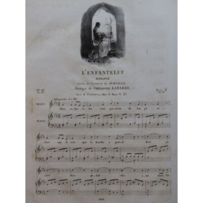 LABARRE Théodore L'Enfantelet Gesang Klavier Ca1830