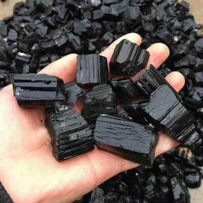 3Pc Rough Raw Black Tourmaline Chunks Healing Mineral Rock Crystals Specimen
