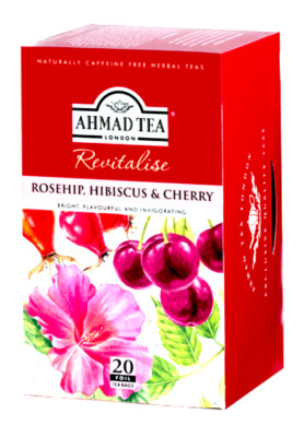 Rosehip Hibiscus & Cherry Foiled Tea Bags 20 CT 1 case ( 6 x 20 =120 CT ) NEW