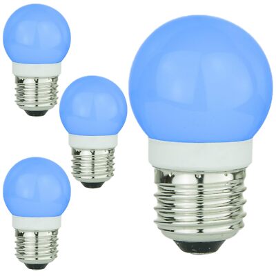 4Pack Blue Globe LED Light Bulbs, 1W, Blue String Light Bulbs E26 Medium Base