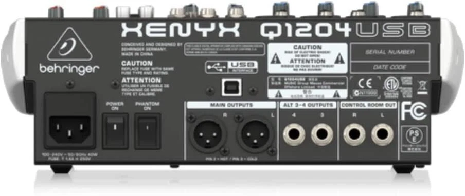 BEHRINGER Analog Mixer 12 Channel 1 Knob Comp/USB Audio interface Xenyx Q1204USB - Image 2 of 2