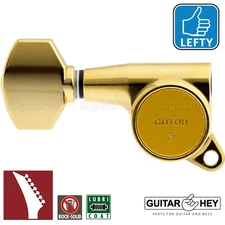 NEW Gotoh SG381-07 R7 Set 7 in line Tuners Keys w/ Screws LEFT HANDED - GOLD