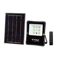 V-tac VT-55050 LED Solarfloodlight 6W IP65 Schwarz 6400K Mit Fernbedienung