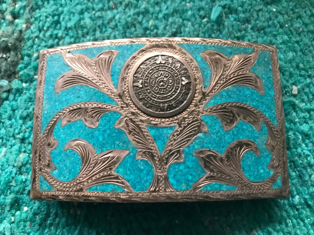 Artifactual Sterling Silver and Turquoise Belt Buckle