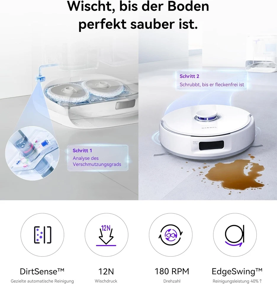 DEFEKT NARWAL YJCC015 Freo Saugroboter mit Wischfunktion, Wischroboter 8.200 - Bild 3 von 4