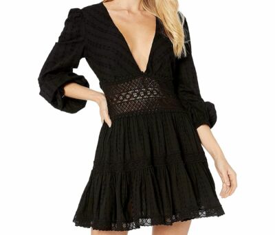 free people the delightful mini dress NWT$148 Free People The Delightful Mini Lace Crochet Dress V Nevk 6 White Ivory
